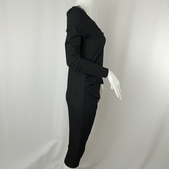 Boohoo Maternity V-Neck Lace Trim Midi Dress NWT - Picture 4 of 10